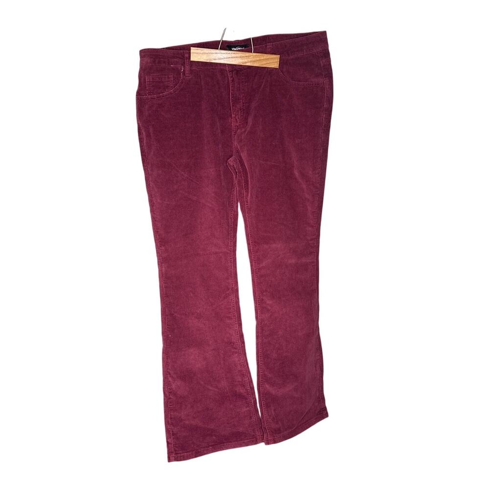 Maroon Corduroy Slim Bell Bottom Stretch Fit Classic Comfort Flared Retro Pants